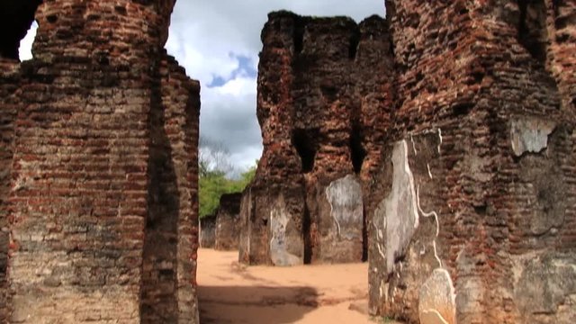 Ruins of the Royal Palace of King Parakramabahu in the ancient city of Polonnaruwa, Sri Lanka.