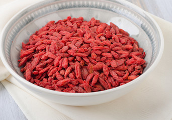 Goji berries in a bowl.