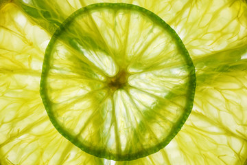 art background from sliced limes