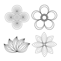 Floral design. Doodle illustration.  white background