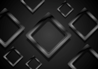 Abstract black glossy squares vector background