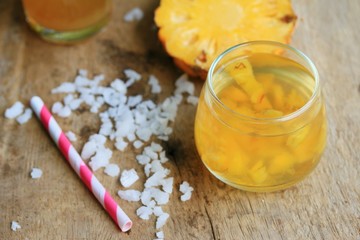 fresh pineapple with juice