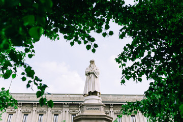 Statue of Leonardo da Vinci in MIlan