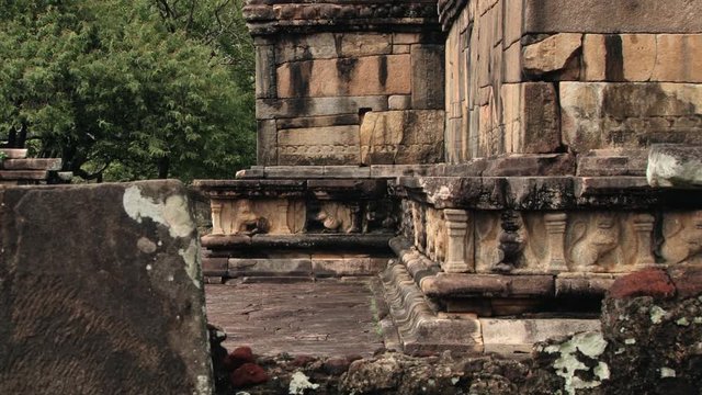 Ruins of the building in the ancient city of Polonnaruwa, Sri Lanka.