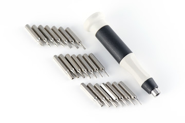 Screwdriver tips and screwdriver isolated