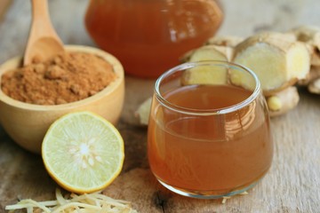 Ginger juice with sugar
