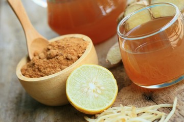 Ginger juice with sugar