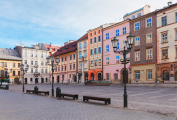 Fototapeta na wymiar street in old Krakow, Poland