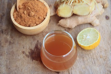 Ginger juice with sugar