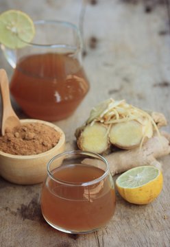 Ginger juice with sugar