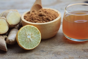 Ginger juice with sugar