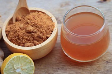 Ginger juice with sugar