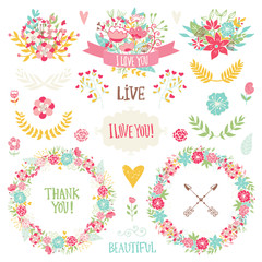 Wedding vintage elements collection