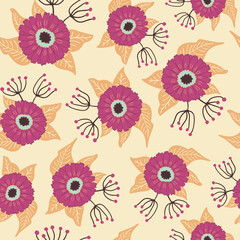 Fototapeta na wymiar Seamless floral pattern vector background