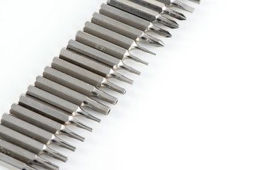 Screwdriver tips isolated