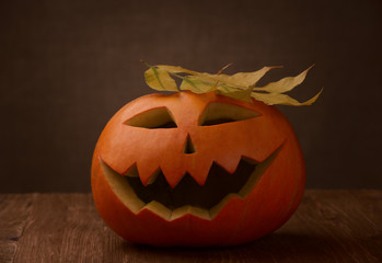 Scary halloween pumpkin jack-o-lantern