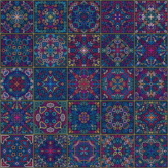 Colorful Square Tiles Seamless pattern