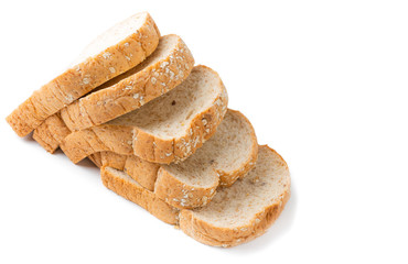 Slice bread grains isolated