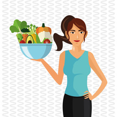 Organic food. Healthy lifestyle. cartoon design