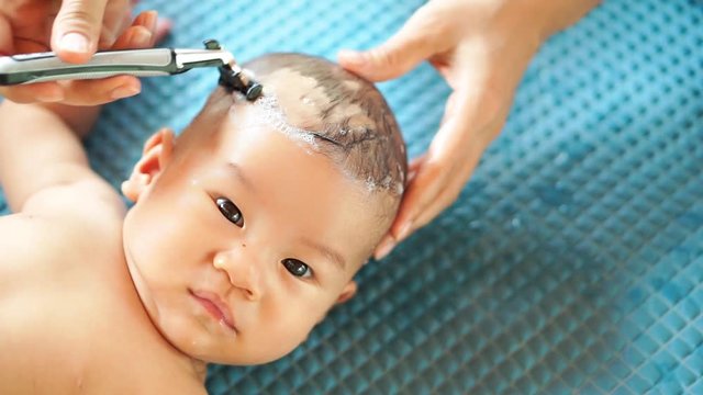 4 months baby hair cut for the first time