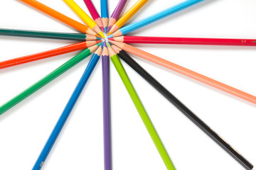 Fototapeta premium Color pencil on white background
