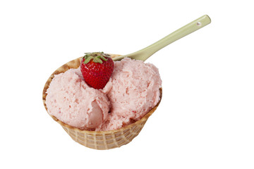 strawberry ice cream cone