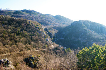 Fototapeta premium View of a mountain road in Montenegro