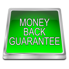 Money back Guarantee button - 3D illustration