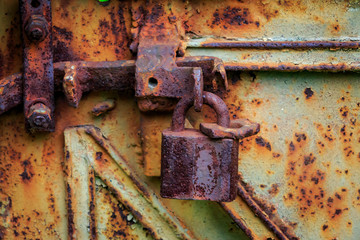 lock on rusty door background