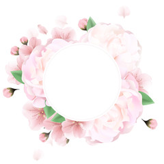 Bouquet of peonies summer template with your text
