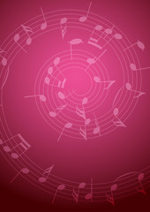 Obraz premium red music background with notes