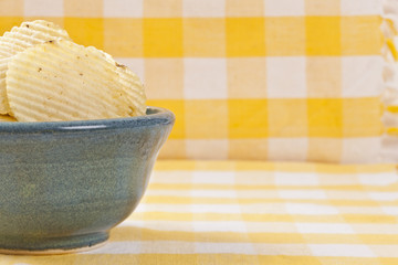 bowl of delicious potato chips