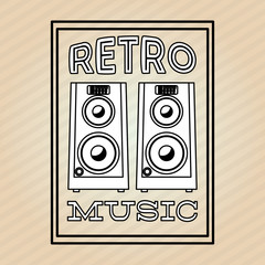 Music icon. Retro concept. Flat illustration