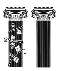 Two columns with grapes