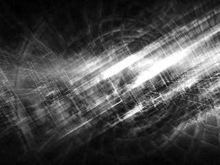 Abstract bright glowing chaotic structures, 3d