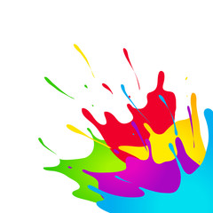 colored paint splashes in abstract shape, vector