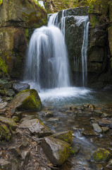 Waterfall in Lumsdale Valley in Matlock, Derbyshire, UK