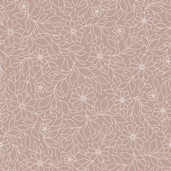 Ornate floral seamless texture, endless pattern with flowers.