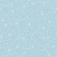 Seamless vector floral pattern with colorful fantasy plants and