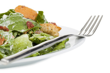 tasty ceasar salad in plate