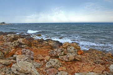 sunset over ocean in summer