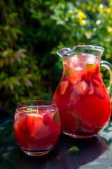 Fresh Homemade Strawberry and Raspberry Lemonade