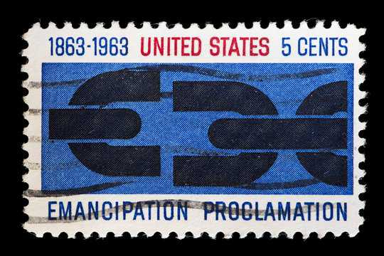 United States used postage stamp showing, Anniversary of Emancipation Proclamation