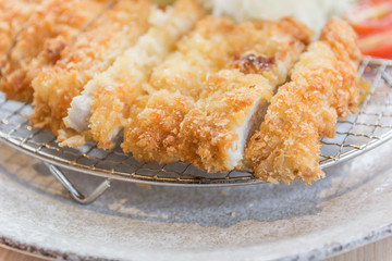 breaded pork cutlet, japanese food style tonkatsu