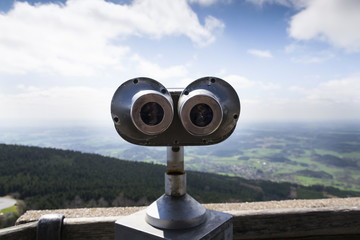 Public telescope view from Jested mountain near Liberec Czech republic