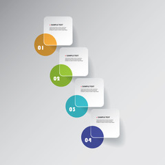 Colorful Minimal Paper Cut Infographics Design, Presentation Template - Round Squares 