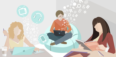 flat office people. Flat design style