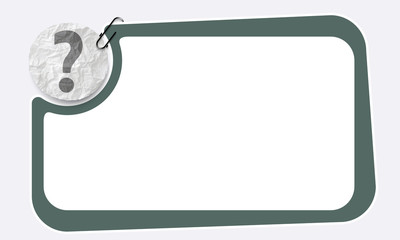 Frame and crumpled slip of paper and question mark