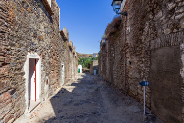 Fototapeta na wymiar Barracks Street (Rua dos Quartéis) in the Medieval Borough of Castelo de Vide, Alto Alentejo, Portugal.