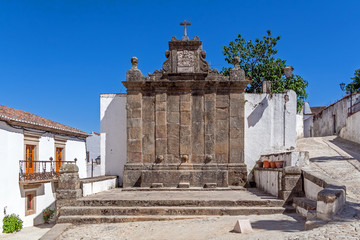 Naklejka premium Espirito Santo Fountain in the Marvao village. Portalegre District, Portugal. Marvao was a candidate to World Heritage Site by UNESCO.
